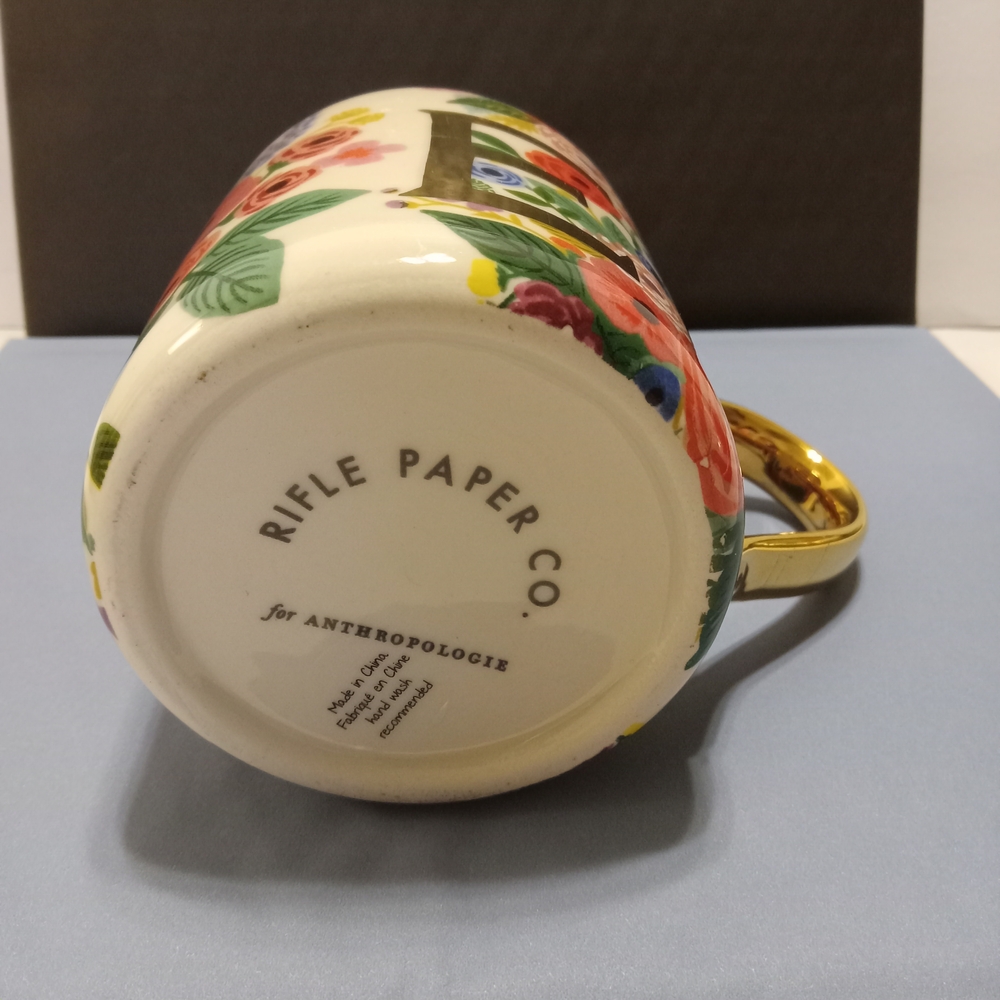 Floral Monogram Mug with Gold Handle - Picture 4 of 5